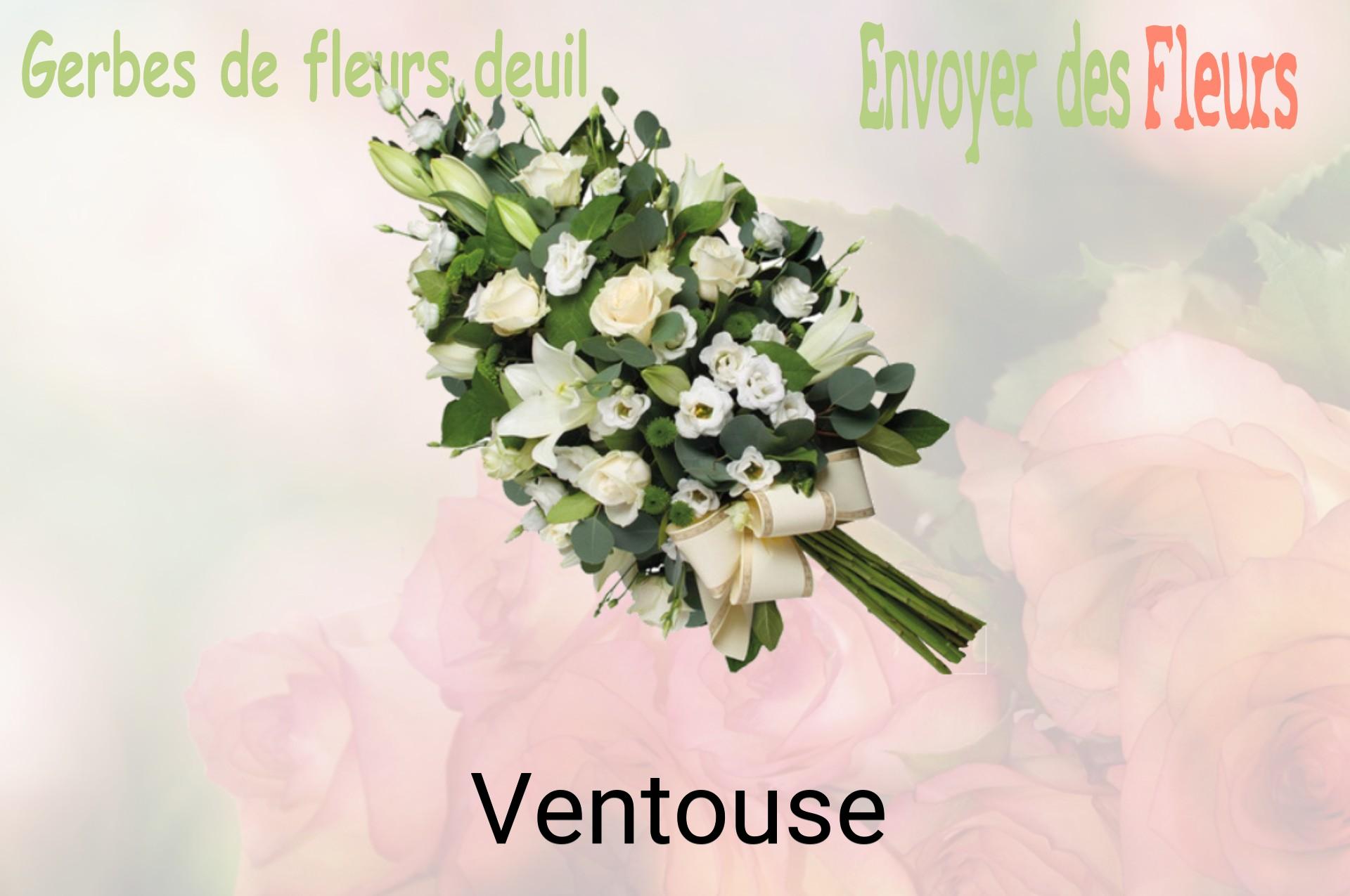 Gerbe de fleurs de deuil livrée à Ventouse